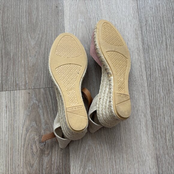 Malena Antique Pink Suede Wedge Espadrilles – Size 40 (approx. US 9) - Picture 3 of 7